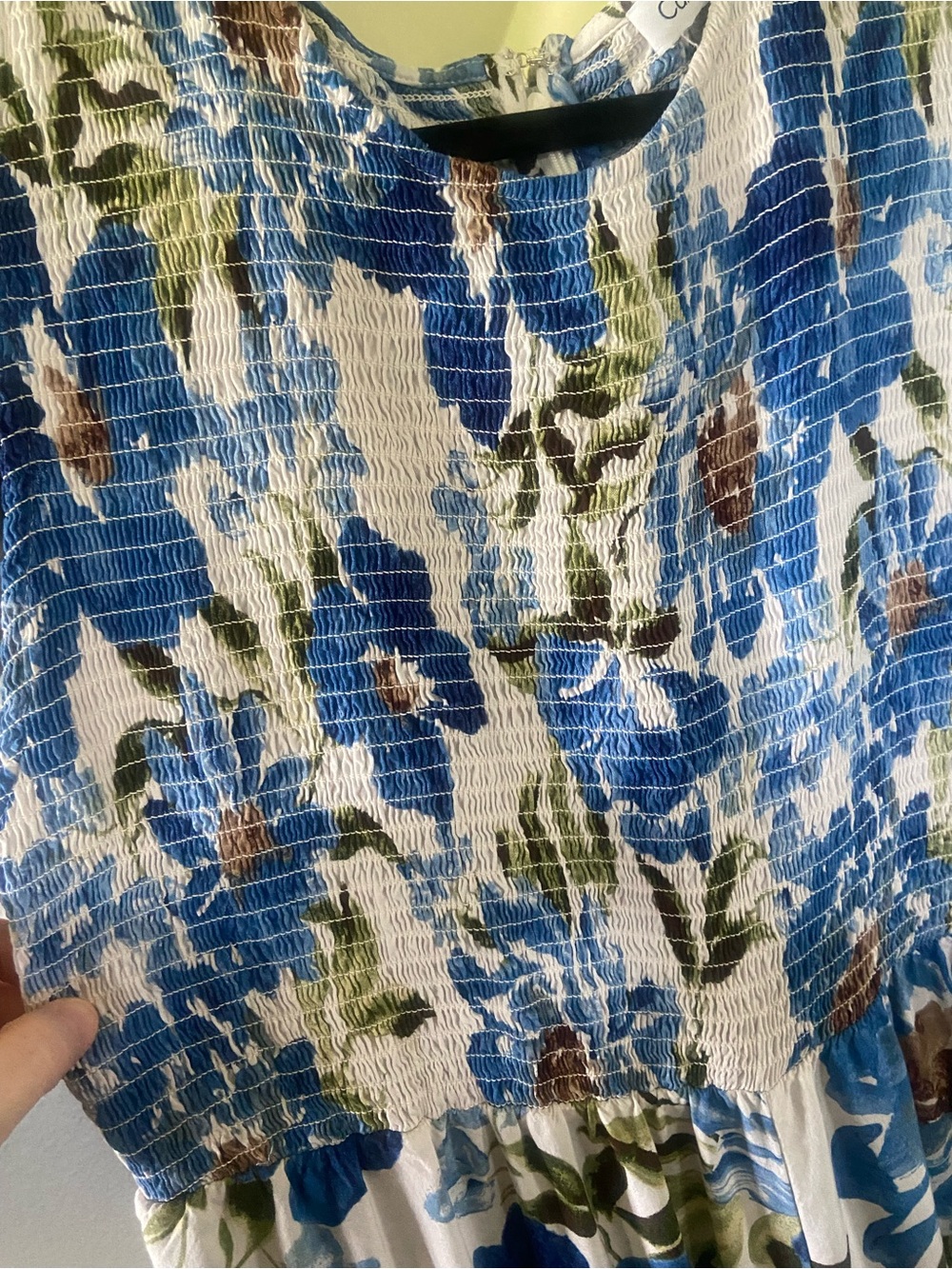 Calvin Klein Blue and White Floral Pant Romper - Picture 3 of 9